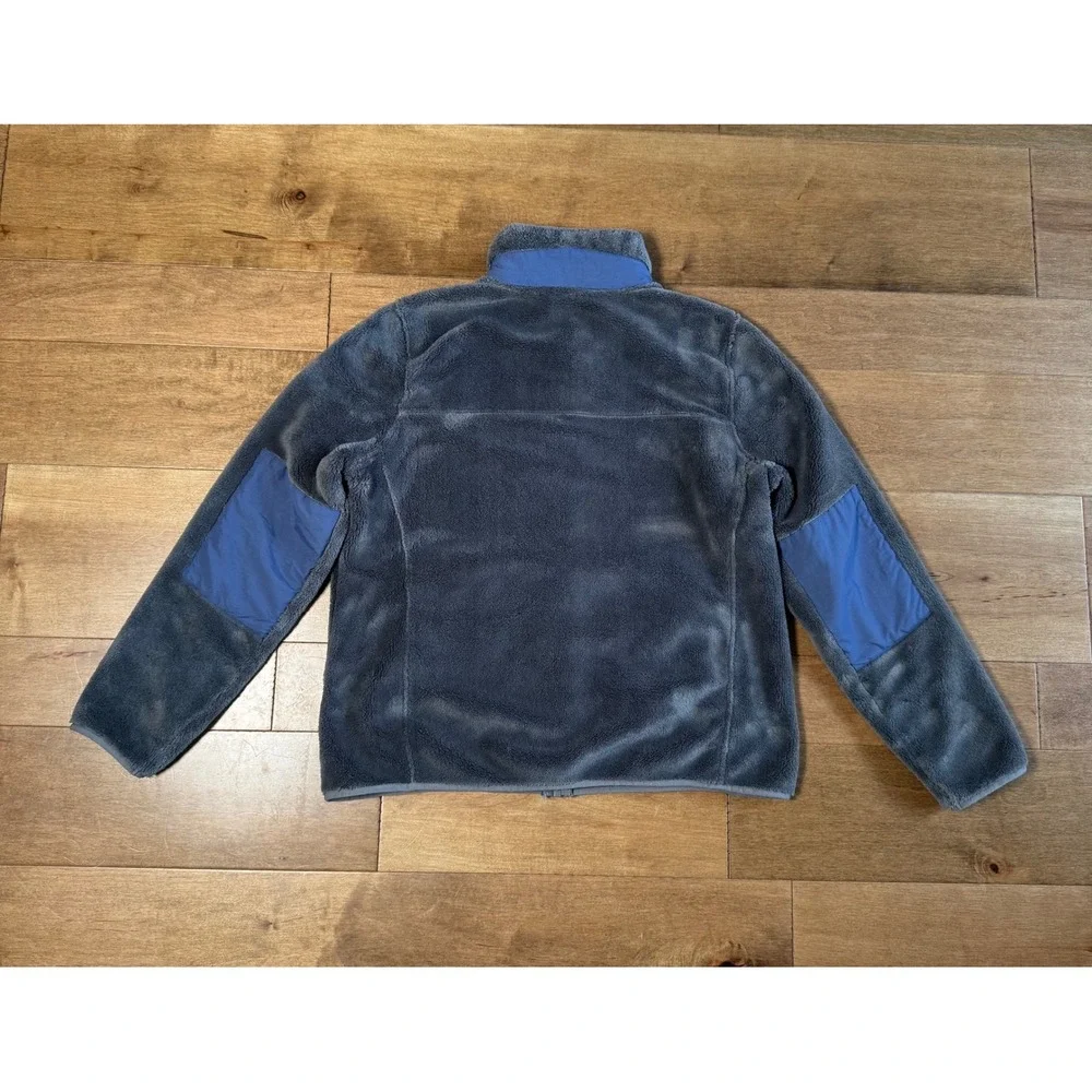 L.L. Bean Hi-Pile Fleece Zip Up Jacket Women's L Pet Gray Blue Outdoor 505922‎